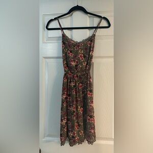 Hollister Green Floral Lace Dress Size XS